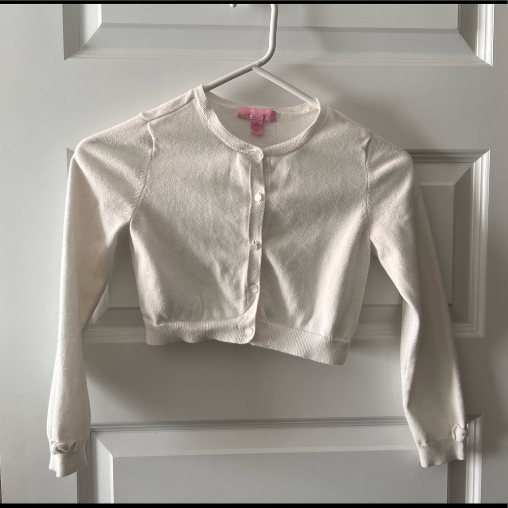 Lilly Pulitzer White Cardigan Large Size 8-10 - Picture 1 of 6
